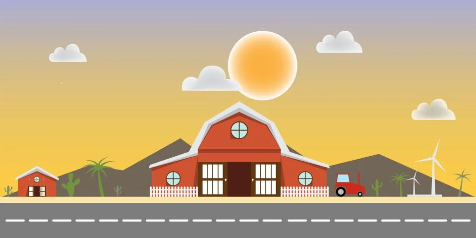 Landscape nature design. Vector flat style. Stock Illustration