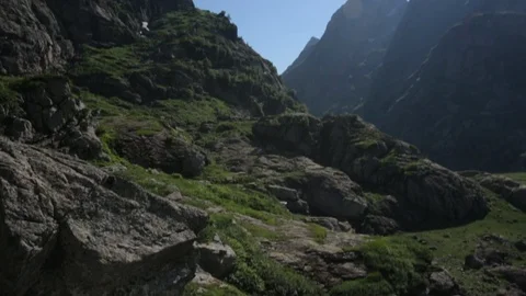 Landscape of Nature, Stream, Brook, Small Waterfall Stock-Footage 85708182