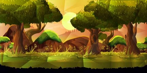 Landscape, nature vector background Stock Illustration