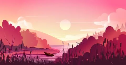 Landscape, nature vector background Stock Illustration