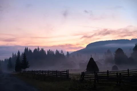 Landscape nature view background. View from street at a wonderful landscape n Stock Photos