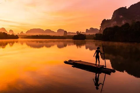 Landscape Nature View of Nong Thale Lake in Krabi Thailand Stock Photos