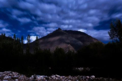 Landscape at night Stock Photos