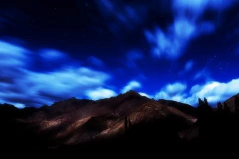 Landscape at night Stock Photos