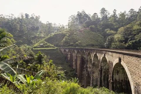 Landscape with Nine Arch Bridge Stock Photos