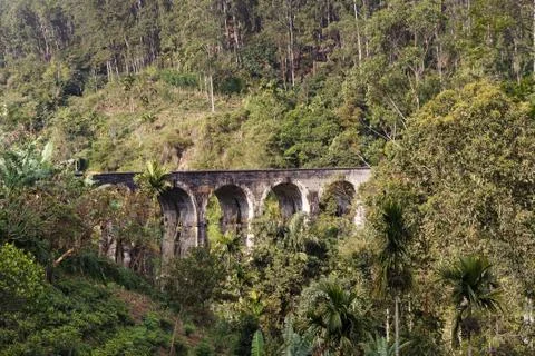 Landscape with Nine Arch Bridge Stock Photos