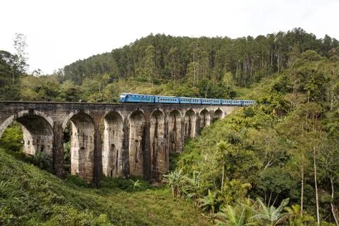 Landscape with Nine Arch Bridge Stock Photos