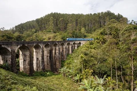 Landscape with Nine Arch Bridge Stock Photos