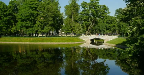 Landscape with an old bridge Stock Footage 99282578