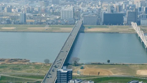 Landscape of Osaka city Stock Footage 89704787