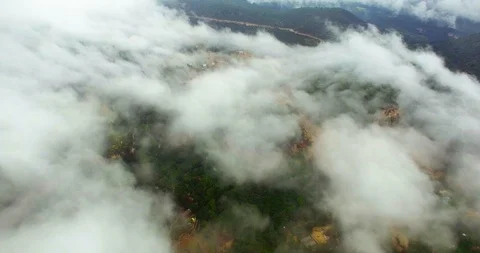 Landscape Over the Clouds Aerial View Stock Footage 117424283