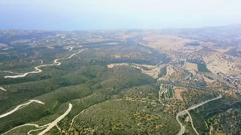 Landscape over cyprus. High in the sky. The nature of the Mediterranean Stock Footage 78543244