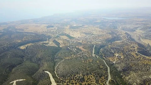 Landscape over cyprus. High in the sky. The nature of the Mediterranean Stock Footage 78546883