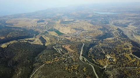 Landscape over cyprus. High in the sky. The nature of the Mediterranean Stock Footage 78547108