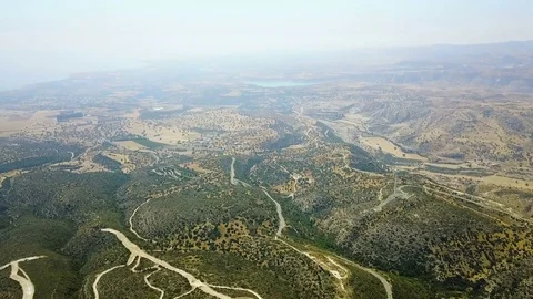 Landscape over cyprus. High in the sky. The nature of the Mediterranean Stock Footage 79345786