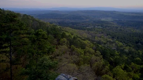 Landscape in the Ozarks at Dusk Pan right Stock Footage
