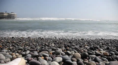 Landscape of the pacific ocean in Lima, Peru Stock Footage