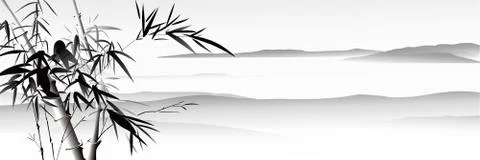 Landscape painting 스톡 일러스트