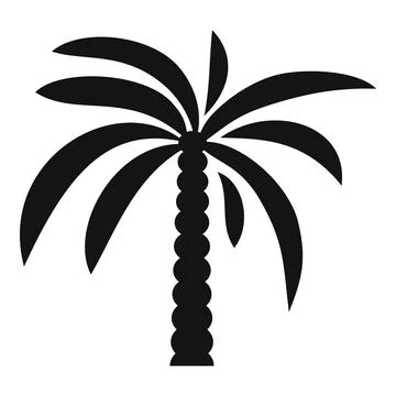 Landscape palm icon simple vector. Coconut tree 스톡 일러스트