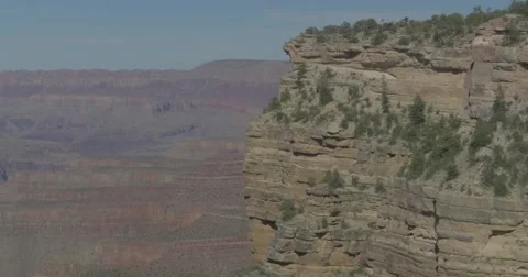 Landscape Pan of the Grand Canyon from Cliff to Peak Stock Footage