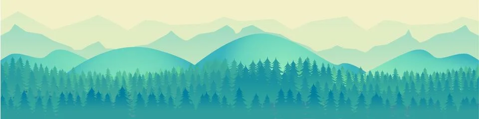 Landscape panorama Vector illustration Stock Illustration