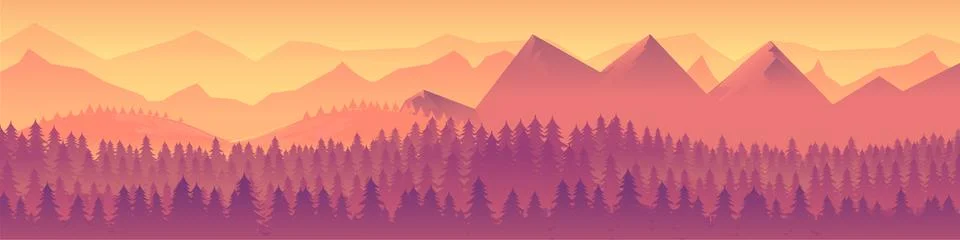 Landscape panorama Vector illustration Stock Illustration