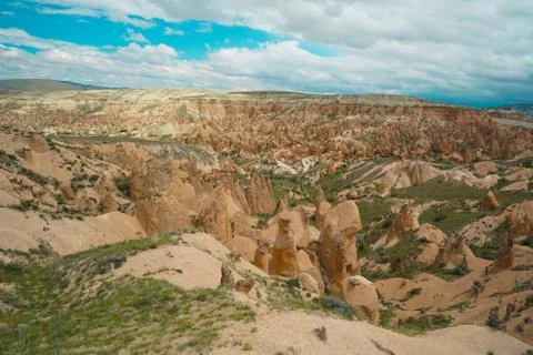 Landscape panoramic view to Devrent valley aka valley of imagination, Cappado Foto stock