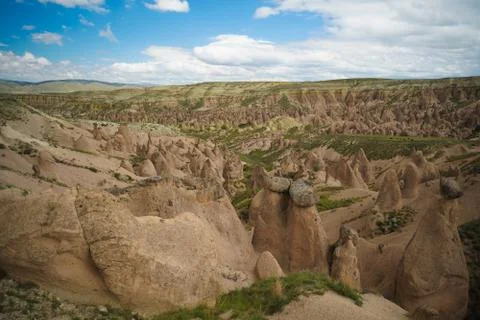 Landscape panoramic view to Devrent valley aka valley of imagination, Cappado Stock Photos