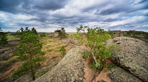 Landscape, Panoramic view of rocky terrain Stock Footage 48532527