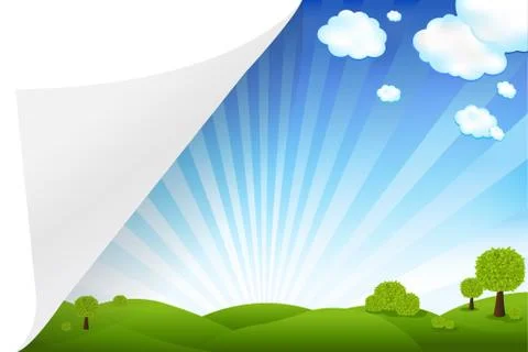 Landscape with paper Stock Illustration