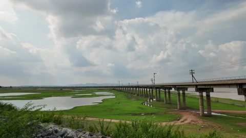 Landscape of Pasak Cholasit Dam in the summer season with , Lopburi Province Stock-Footage 275842947