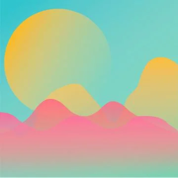 Landscape Pastel Vector Background. Stock Illustration