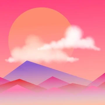Landscape Pastel Vector Background. Ilustración de archivo