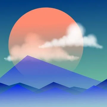 Landscape Pastel Vector Background. Stock Illustration