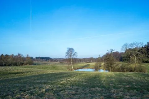 Landscape with pastures Stock Photos