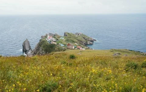 Landscape of peninsula in summer Stock Photos