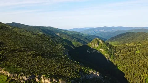 Landscape Perspective Air View Slow Descend Beautiful Calm Rural Stock Footage 289569878