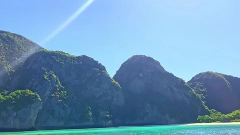 Landscape of phi phi island known as james bond island in Phuket, Thailand Stock Footage 125523805