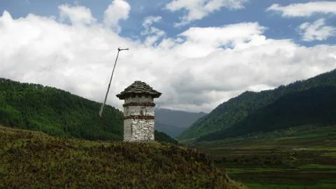 Landscape of Phobjikha valley Foto stock