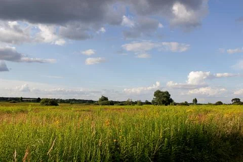 Landscape plain sky clouds Stock Photos