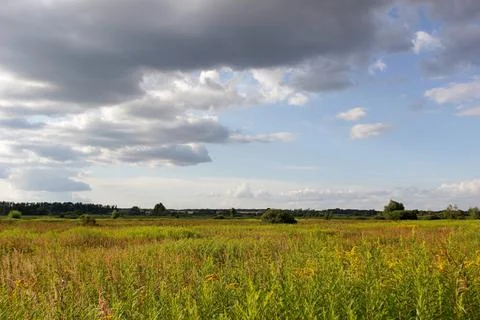 Landscape plain sky clouds Stock Photos