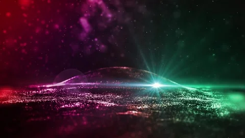 Landscape of the planet from deep space. Made from magical  glowing particles. Stock Footage 276601072