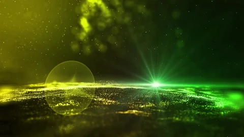 Landscape of the planet from deep space. Made from magical  glowing particles. Stock Footage 276601315