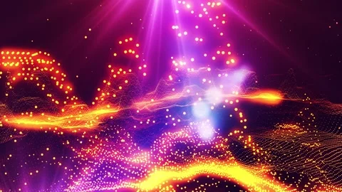 Landscape of the planet from deep space. Made from magical  glowing particles. Stock Footage 276602610