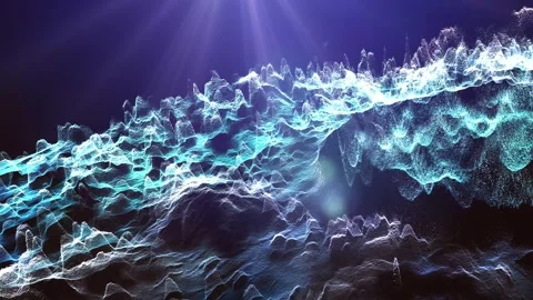 Landscape of the planet from deep space. Made from magical  glowing particles. Stock Footage 276603071