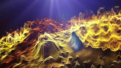 Landscape of the planet from deep space. Made from magical  glowing particles. Stock Footage 276603120