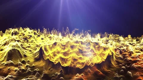 Landscape of the planet from deep space. Made from magical  glowing particles. Stock Footage 276603239
