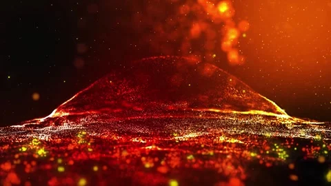 Landscape of the planet from deep space. Made from magical  glowing particles. Stock Footage 276611049