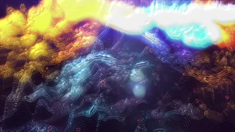 Landscape of the planet from deep space. Made from magical  glowing particles. Vidéo 276611613