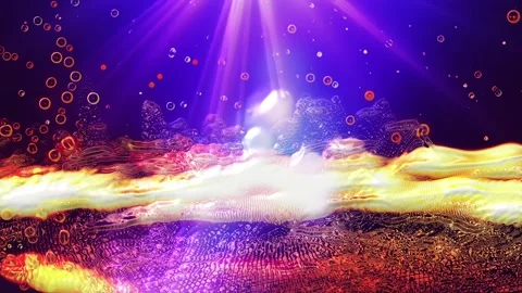 Landscape of the planet from deep space. Made from magical  glowing particles. Stock Footage 276611618